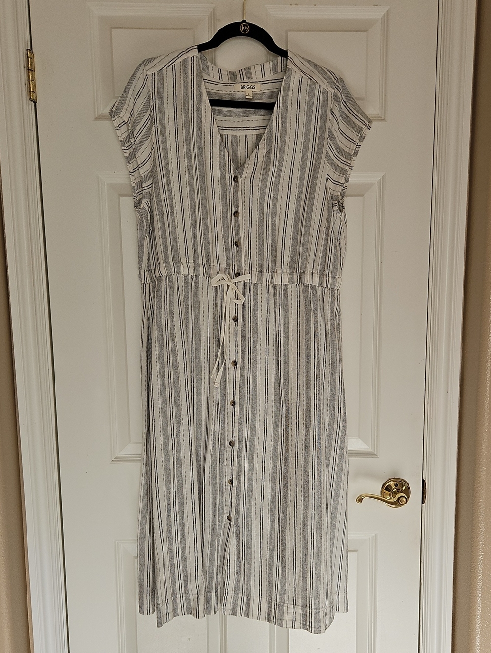 Striped Button-Front Midi Dress - Picture 5 of 6